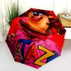 Taz Tornado Ice Crystals Folding Umbrella Travel Portable Outdoor Light Printing