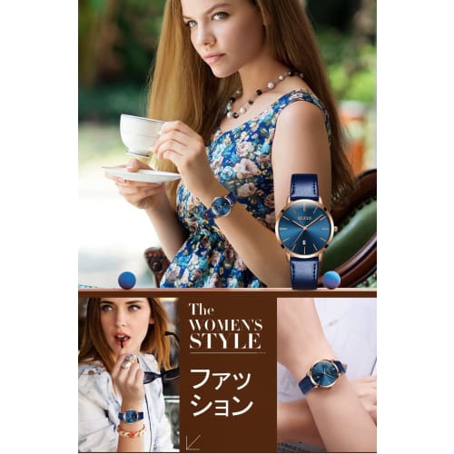 OLEVS Women's Ultra-Thin Wristwatch, Nurse Watch with Second Hand, 12/24 Hour Display, Easy-to-Read Silicone Band, Fashionable Watch for Women (Blue S