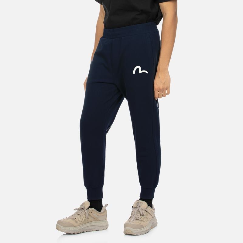 Evisu Seagull Full M Print Regular Fit Sweatpants Men pants Navy-Blue 2ESHTM4SP1058XXCT
