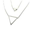 7bis [P8328] - Handmade Silver 'Cléopatra' Necklace (triangles) - 14 and 6 Mm