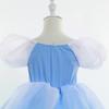 Cinderella Blue Princess Dress Girls Cosplay Theme Party Prom Gown Kids Birthday Gift Halloween Carnival Print Charm Clothing