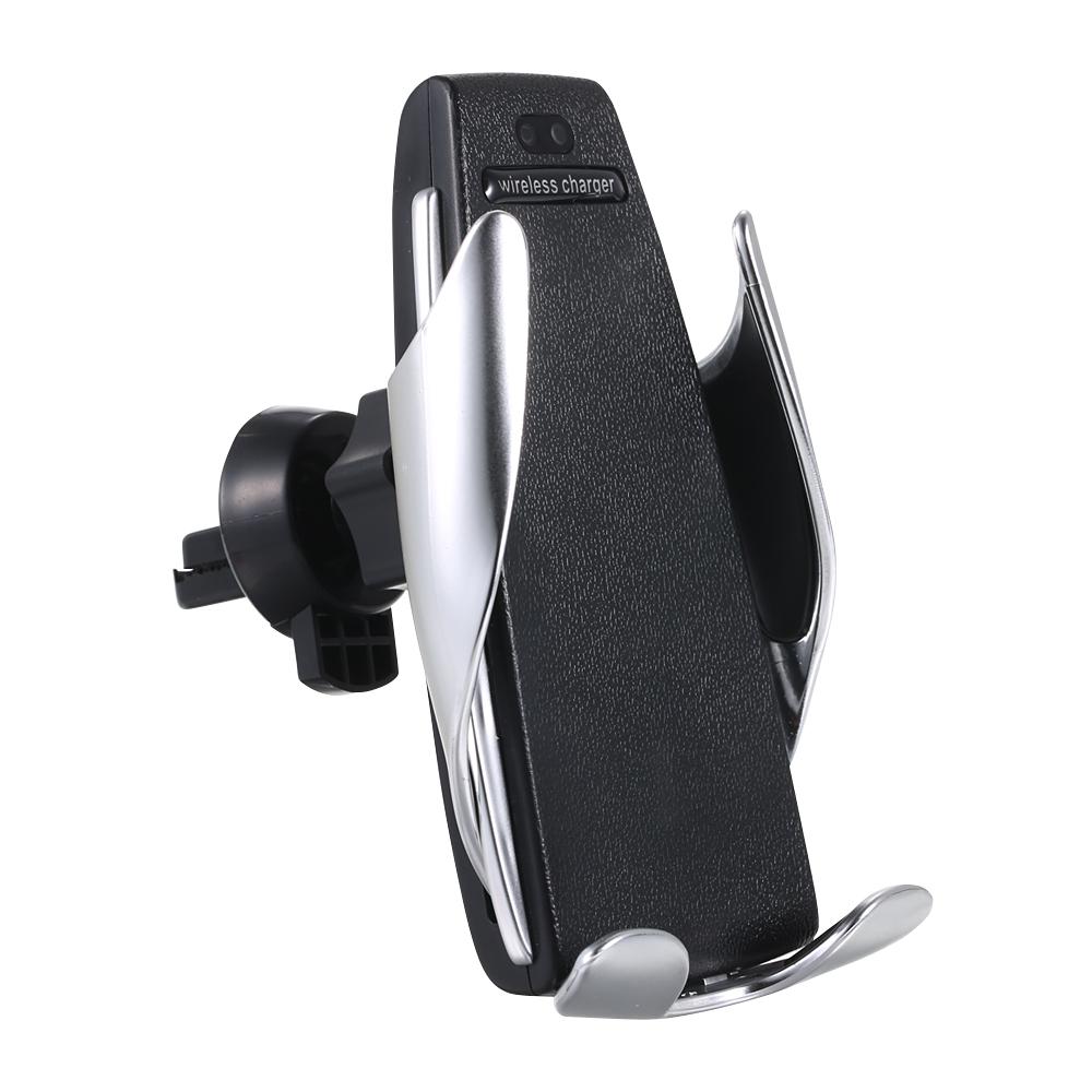 

Автоматический зажим Беспроводное зарядное устройство Держатель телефона на воздуховоде Вращение на 360 градусов Зарядное крепление