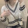 Women's Petite Color Block Cable Knit Crew Neck Sweater - Autumn/Winter, Long Sleeve, Loose Fit