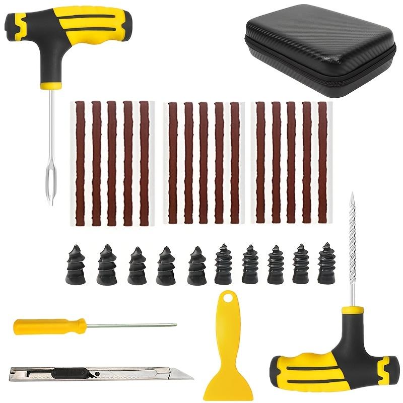 

Emergency All-in-One Tire Repair Tools -Universal for Cars Motorcycles,Rubber Strips Screws Pliers Quick Fix Roadside Assistance