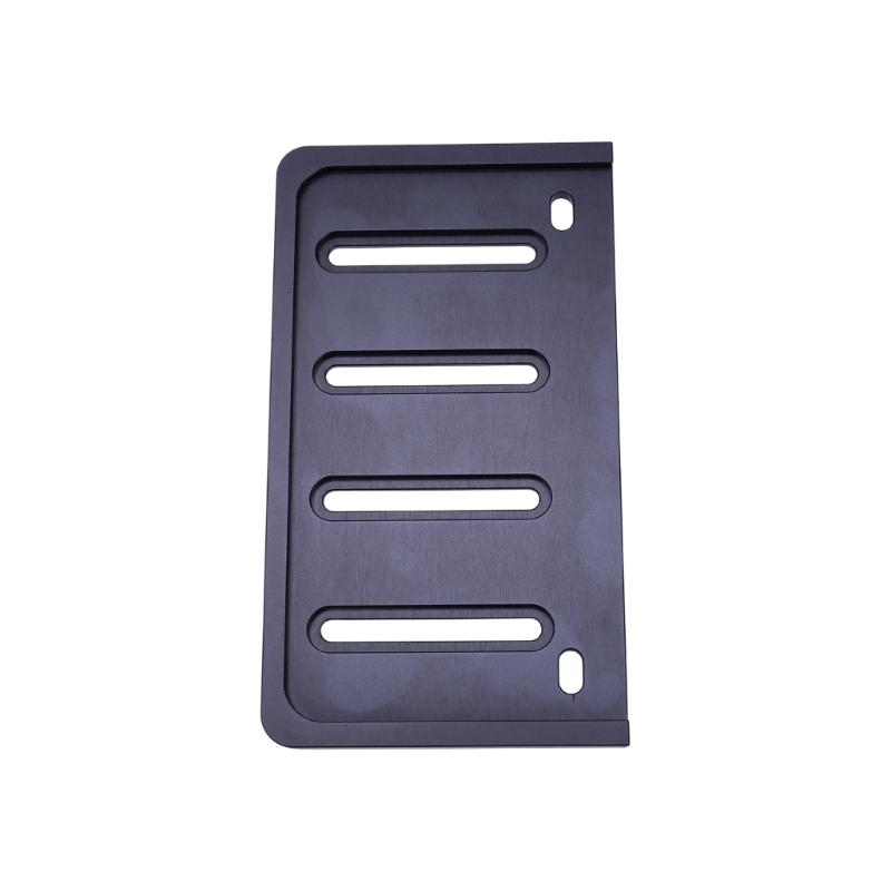 Bolt-On Motorcycle License Plate Bracket, Side-Positioned Rear Plate Mount Black Aluminum and Multiple Slots
