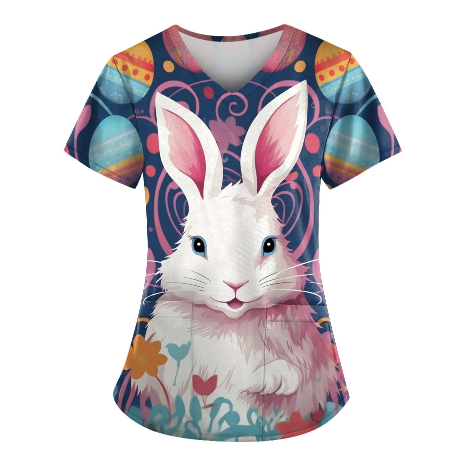 

Рабочая форма больших размеров с принтом, топы для женщин, забавные футболки с v-образным вырезом и короткими рукавами, рабочая одежда, футболка с карманами XL белый