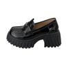 Black British High-heeled Loafers Women's 2025 Summer New Small Man Platform Commuter Mary Jane Small Leather Shoes