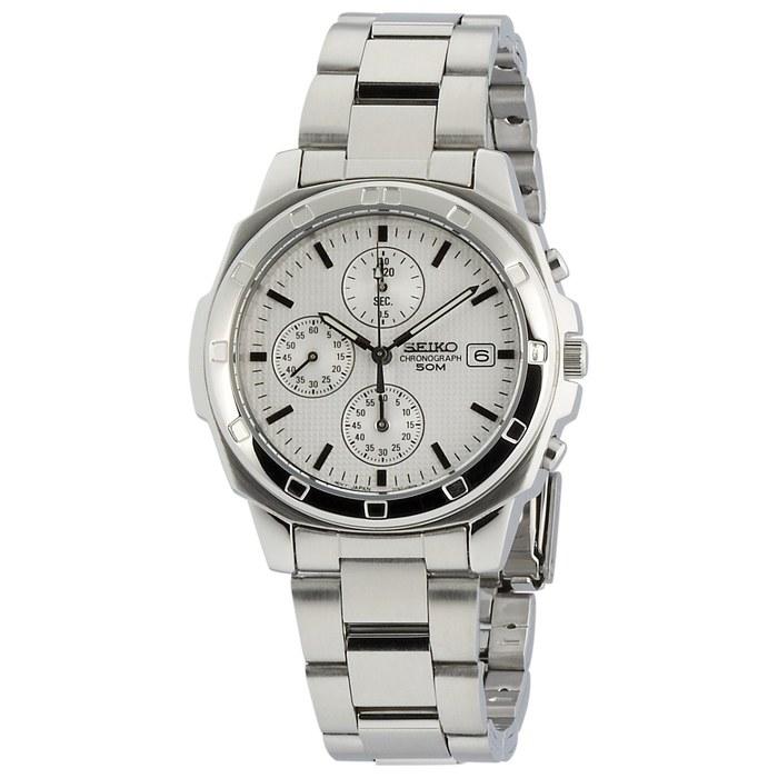 Seiko SND187P Men s Watch - White/Silver/Silver