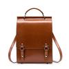 Modische Leder-Rucksacktasche - Elegante Braun/Schwarze Reisetasche