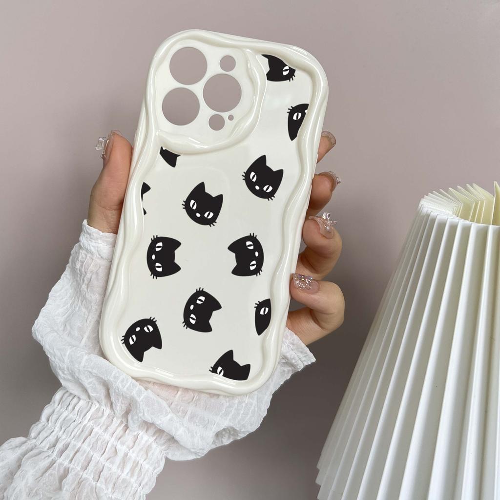 LZ8 Cartoon Cat Cute Art Clear Soft Wave Phone Cases for iPhone 15 13 Pro Max 12 Mini 14 8 Plus XS Max XR 6 Protection Back Cover