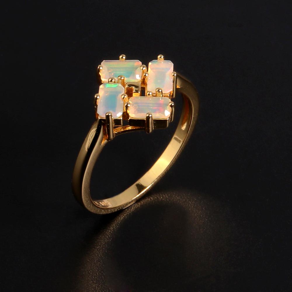 

Классический дизайн в форме аргайла, кольцо с натуральным драгоценным камнем Opel, великолепный модный женский подарок на юбилей, помолвку и банкет US RING SIZE:6# жёлтый