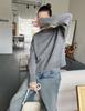 European and American cross-border models solid color classic round neck long-sleeved loose and simple pullover women's versatile knitted pullover