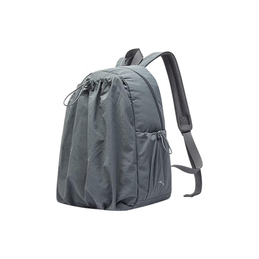New Anta Washed Cloth Backpack Unisex Volcanic Gray 192518155U-3