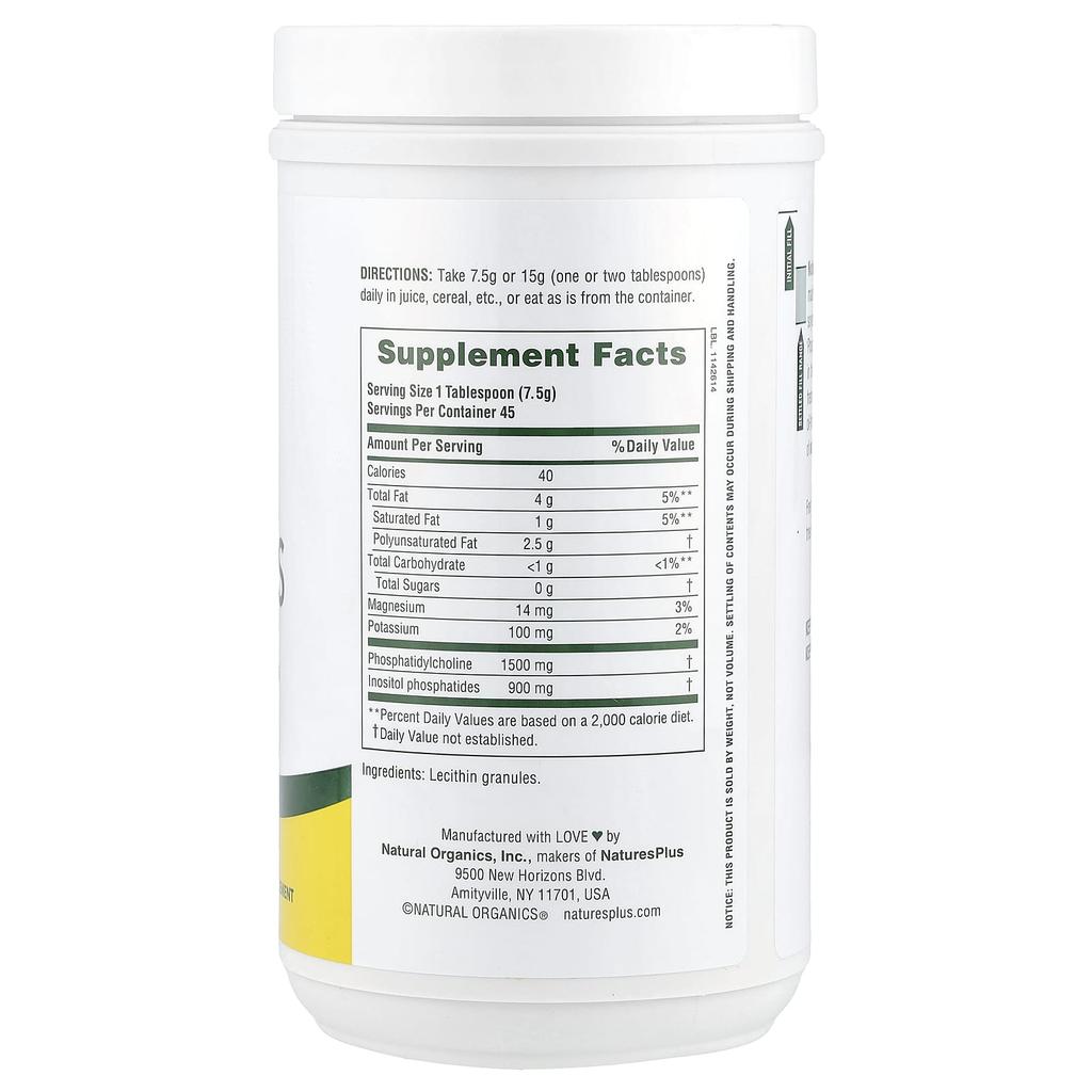 NaturesPlus Natural Soy Lecithin Granules, 12 Oz (340 G)