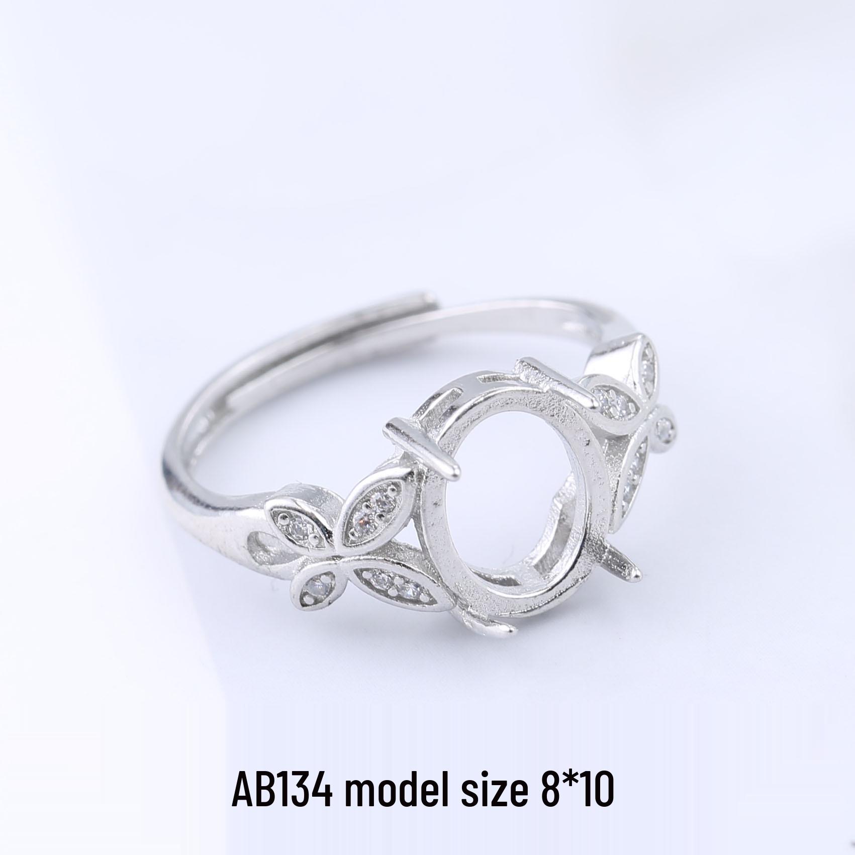 

Женское открытое кольцо с покрытием из белого золота для янтаря или драгоценных камней Adjustable Open