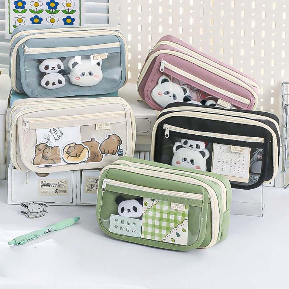 With Front Pocket Panda Pencil Cases Multifunctional Stationery Storage Bag  School Supplies