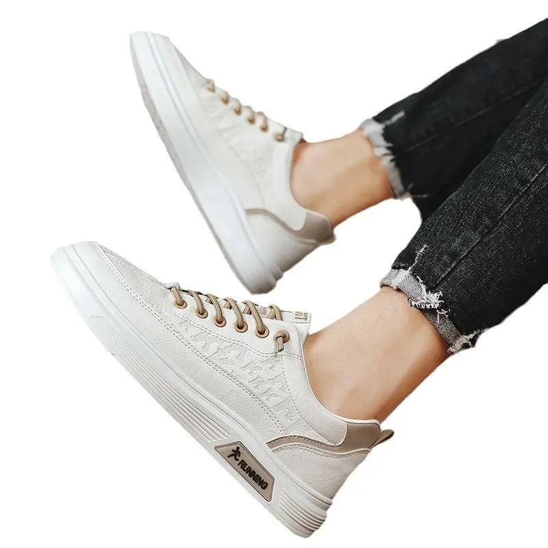 Men's Casual Lace Up Skateboard Shoes Are Comfortable and Non Slip, Suitable for Campus Hiking and Wearing Casual Sports Shoes