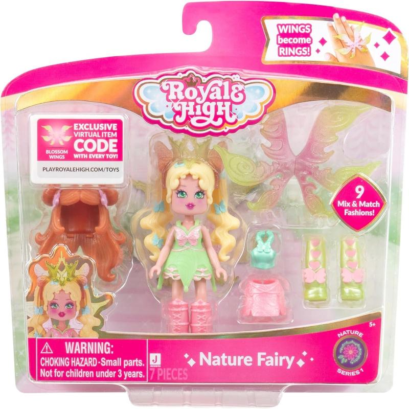 Figurine de mode Fée du Feu Royale High 3" - 1 Figurine avec 9 Accessoires de Mode - Code d'Article Virtuel Inclus - Collection Série 1