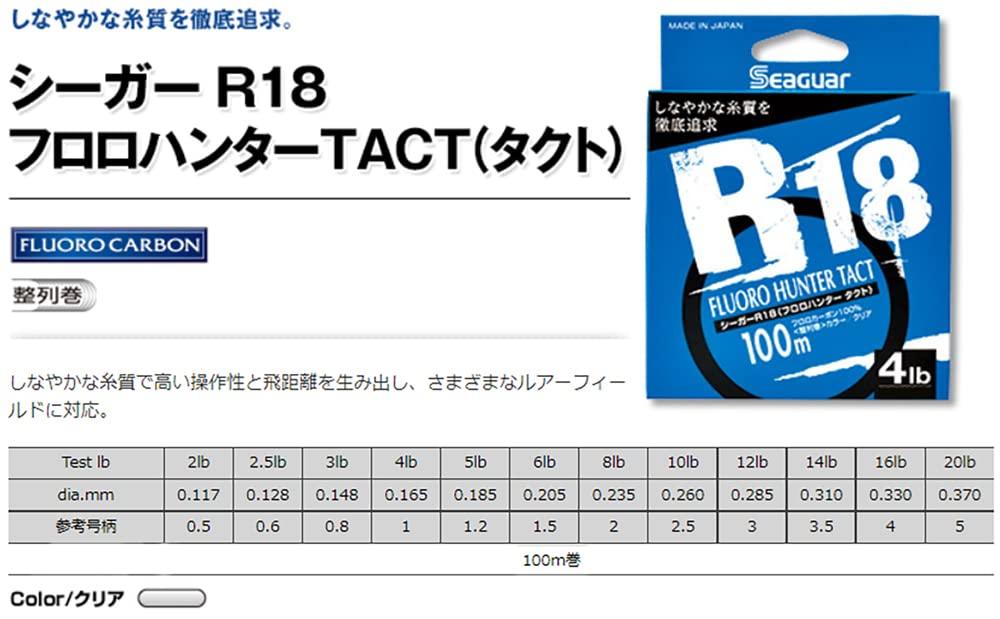 Seaguar R18 Fluoro Hunter Tactical Clear Line, 100m, 12lb,