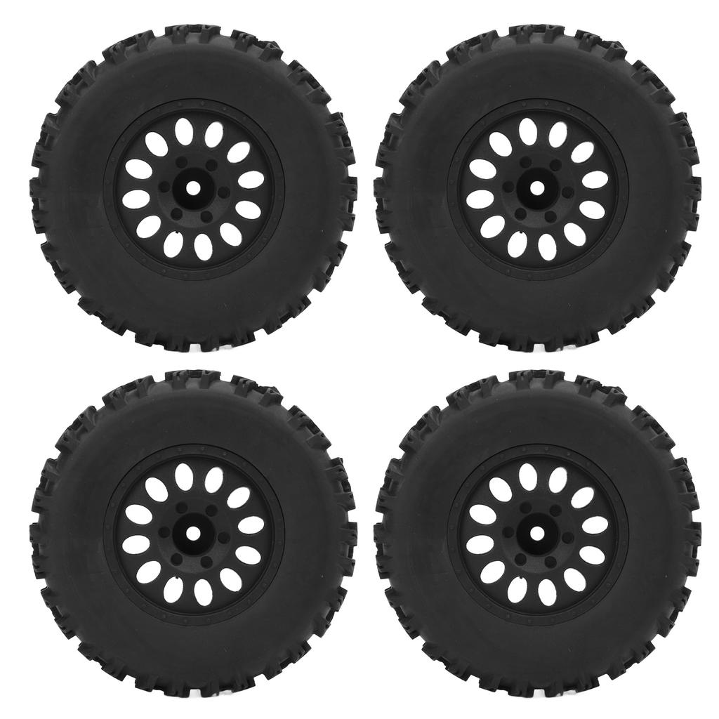 4 Pcs 1/10 RC Wheels 110mm Diameter 45mm Width 12mm Connector Rubber Plastic RC Short Course Trucks 