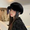Autumn and Winter Hat Women's New Plush Cap Fashionable Warm Windproof Ear Hat Imitation Fur Octagonal Hat