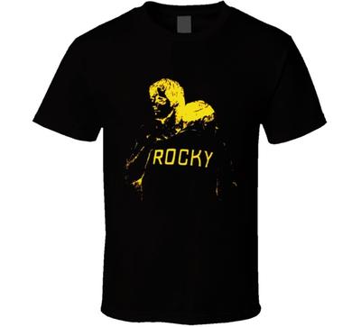 Klassischer 70er-Jahre Film Rocky 2 Abspann Silhouette Rocky und Mick Film T-Shirt