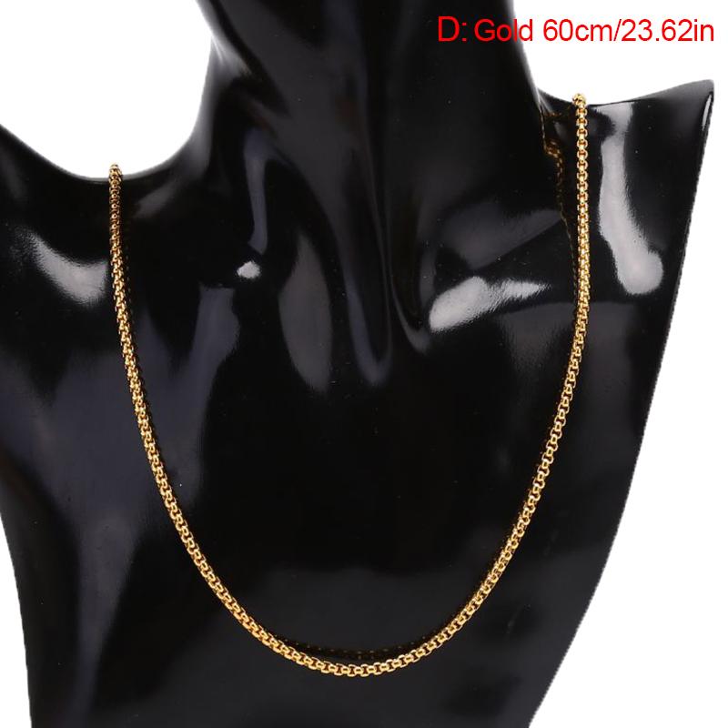 

Ожерелье-цепочка из нержавеющей стали 3 мм для мужчин и женщин, ювелирное изделие в подарок 60cm золотой