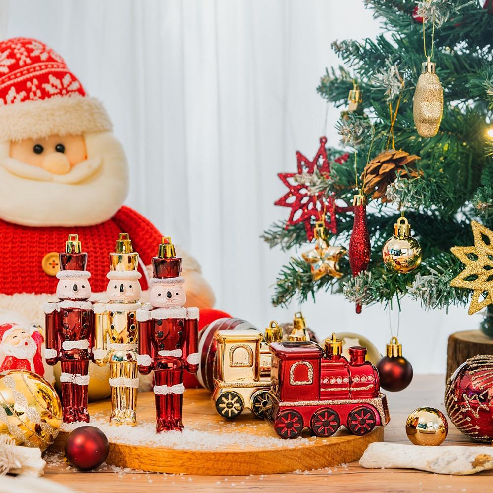 50Pcs Christmas Ball Ornaments Set Decorative Christmas Tree Hanging Decors Red and Golden Xmas Tree Pendants for Home Decor