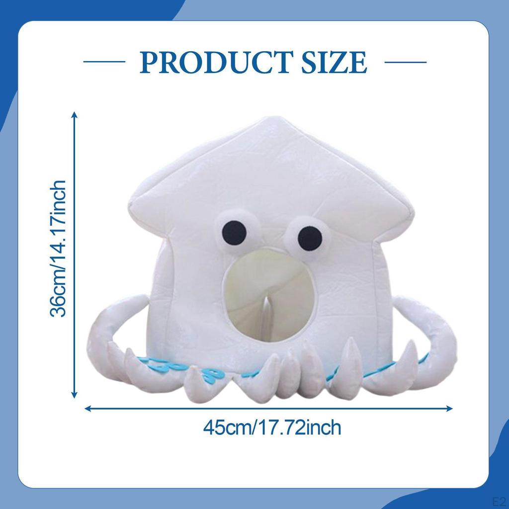 Octopus Hat Soft Cartoon Headdress for Festival Party Supplies Cosplay Carnival