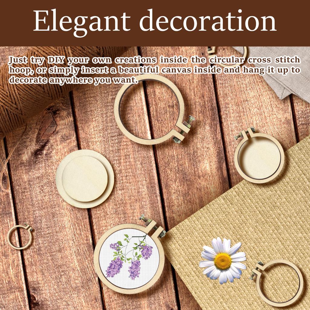 Mini-Stickrahmen aus Holz Ovaler Stickrahmen Kreuzstichmaschine DIY Nadelarbeit Haushaltsnähwerkzeug