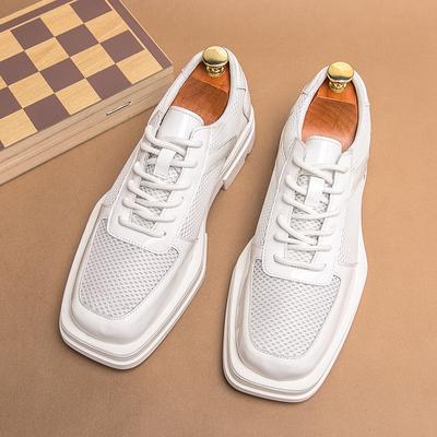 Mode Größe 6-11 Sommer Herren Loafers Echtes Leder Eckiger Kopf Derby Hand Slip On Kleiderschuhe für Herren Hochzeit Freizeit Business Schuhe