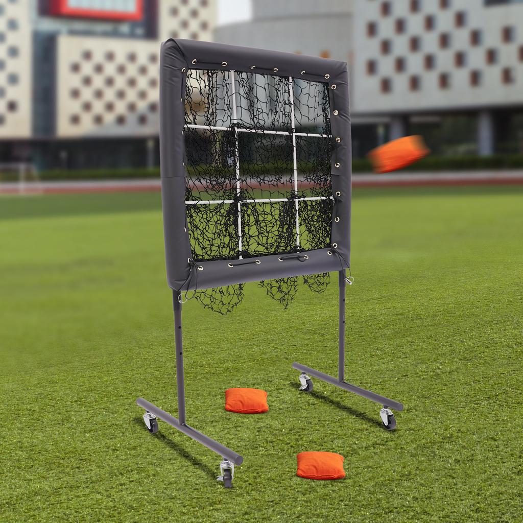 9 Hole Pitching Net with Strike Zone Baseball Pitching Target Softball Pitching Net Portable Height Adjustable