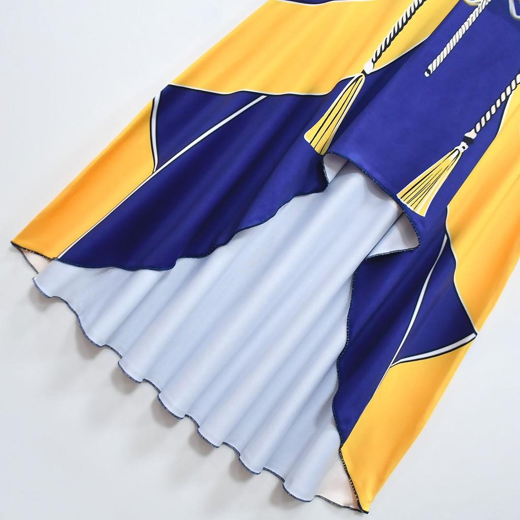 Kids Girls Anime Cartoon POP Singer Super Star Rumi Mira Zoey Printed Pleat Ruffle Dress Bag Set Halloween Cosplay Costumes