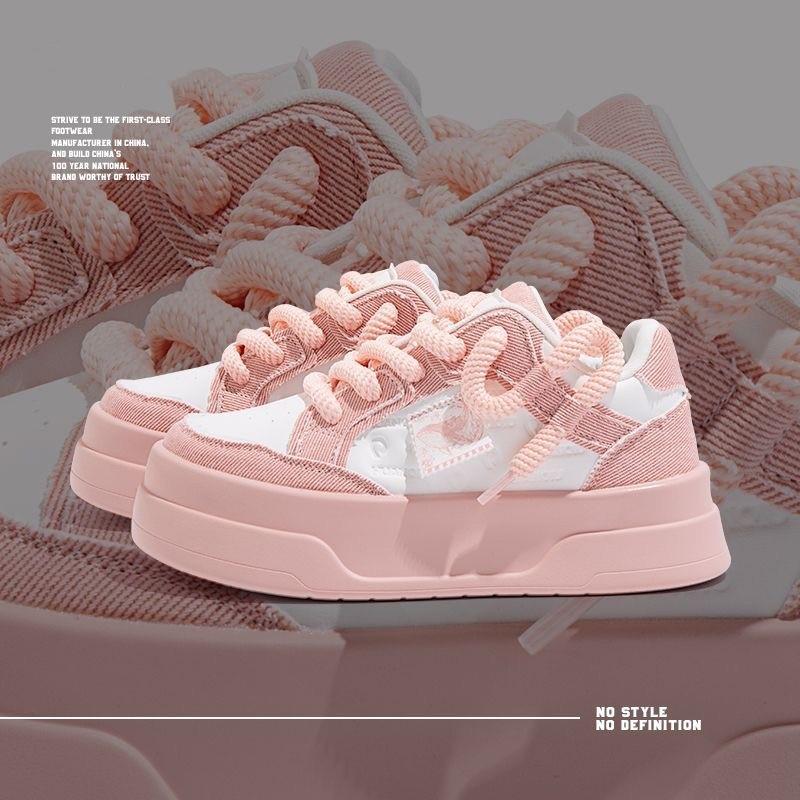 

Girls summer new trendy brand women s shoes platform heightening fashionable versatile casual board shoes 35 розовый