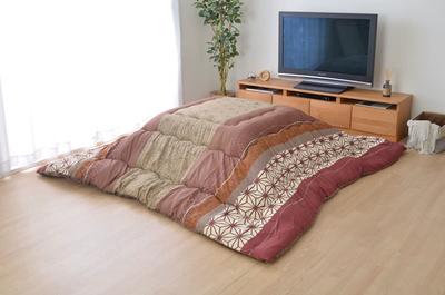 Ikehiko Kotatsu Futon Dekbed Rechthoek Kotone Rood 205 x 245 cm Gemaakt in Japan Japans Patroon Ca.. #5987139