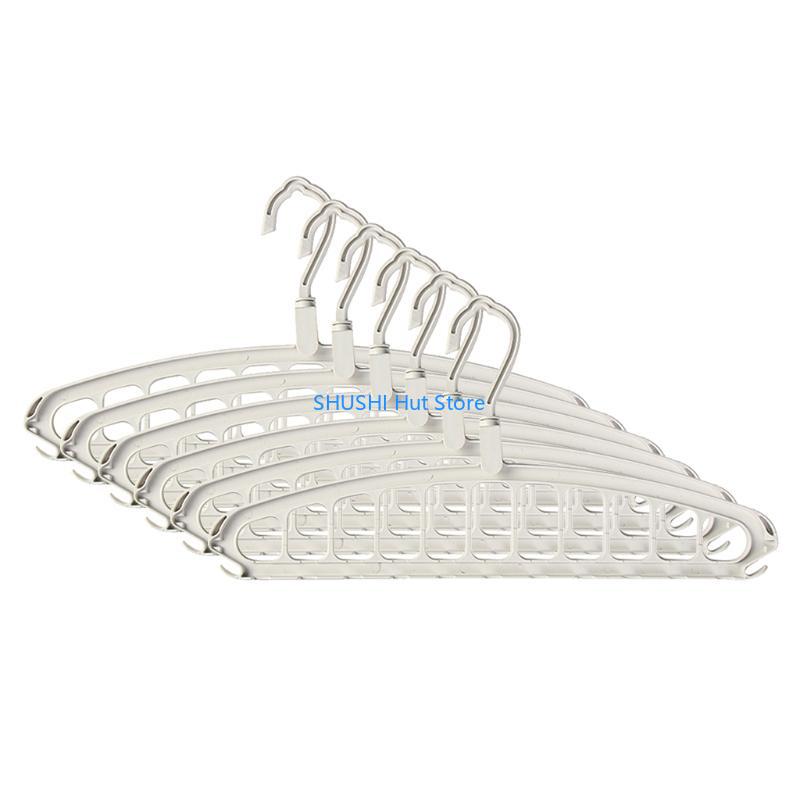 

6pcs Multifunctional Closet Multi-Port Support Hanger Clothes Drying Rack Coat Storage Hanging Shelf with Hook D57B белый