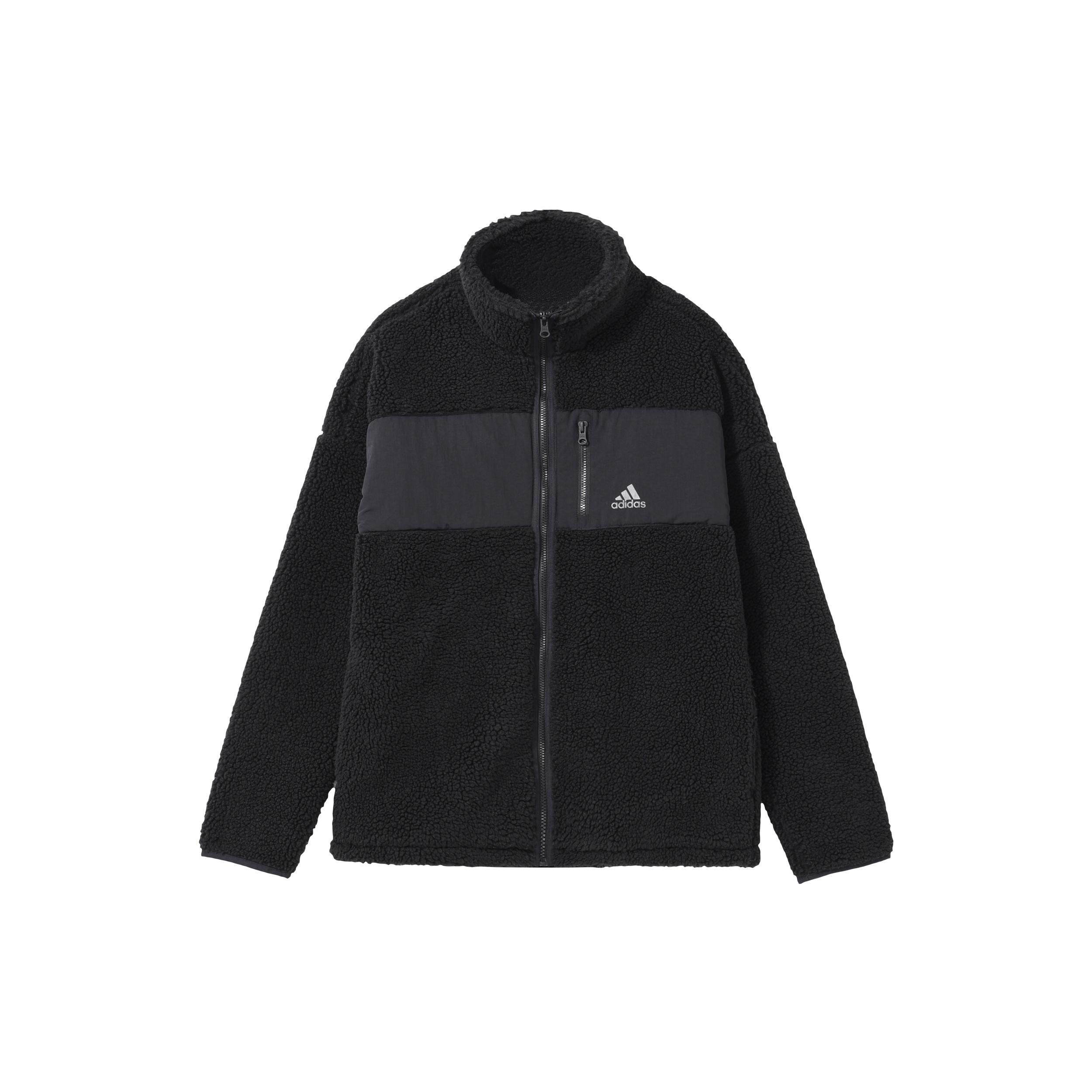 adidas Contrast Color Stitching Sports Stand Collar Logo Jacket Black Men s HI1184 L