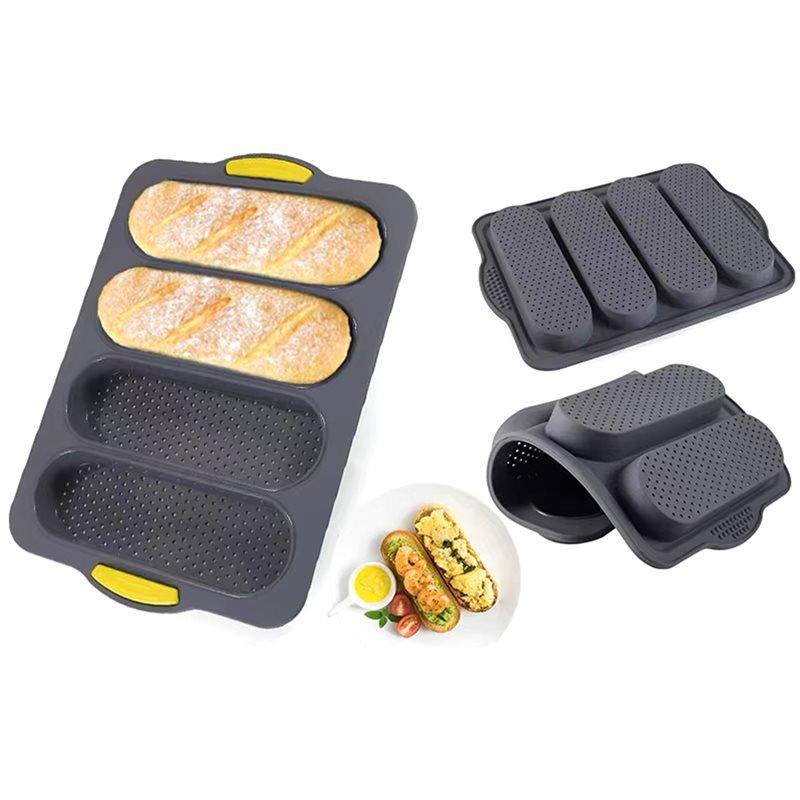2025 Trend Restaurant Bread Mould Silicone Baking Mold Grade Baguette Oven Tool Non-Stick Bake Tray Kitchen Bakeware Accessories