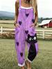Ladies' Casual Overalls with Fashionable Sleeveless Button Design and Pockets, Suitable for Vacation and Daily Wear