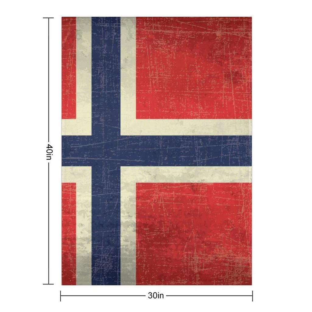 Vintage gealterte norwegische Flagge Überwurf Decken und Steppdecke Dünn für Sofa Decken