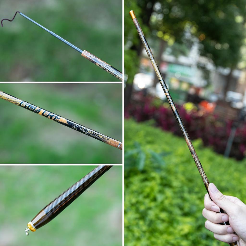 Goture Compact Stream Fishing Rod, 2.1m Carbon Fiber, Ultra Lightweight and Portable for Freshwater Fishing, Rivers, Embankments, Lakes, and Streams