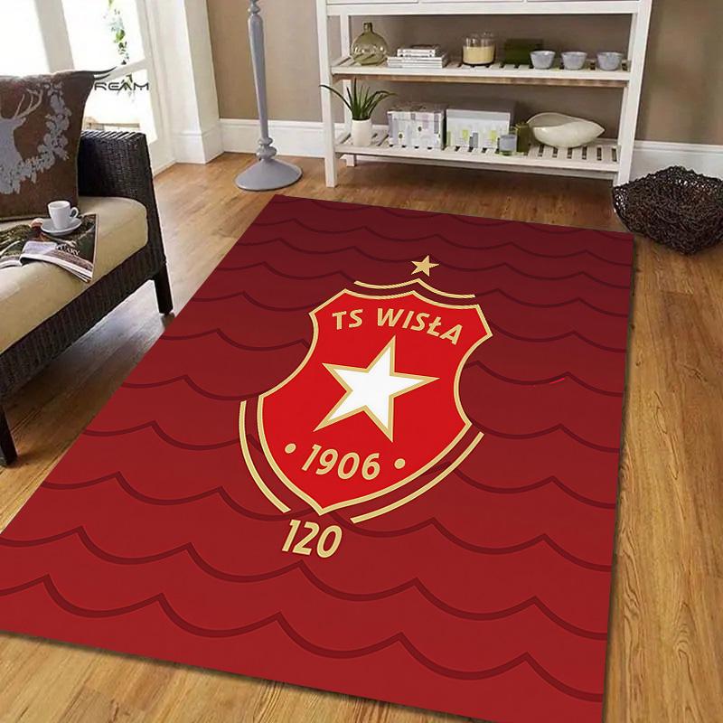 WISLA KRAKOW Flannel Pattern Square Carpet,Area Rug,Carpet Rug for Living Room Bedroom Sofa Playroom Decor,Non-slip Floor Mat