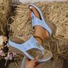 Fashion Woman Slippers Lightweight Orthopedic Slippers Summer Wedge Sandals Leather Non-Slip Soft Platform Shoes Flip Flops Slides Women