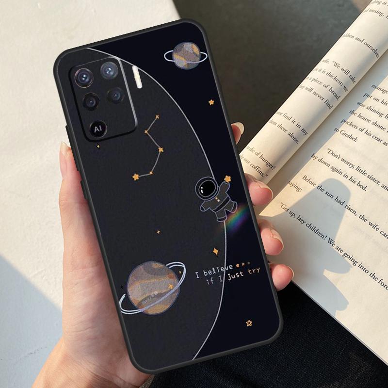 Astronaut Spaceship Case For Oppo A80 A60 A40 A78 A38 A18 A98 A58 A96 A76 A16 A94 A74 A54 A15 A17 A57 A77 A5 Pro