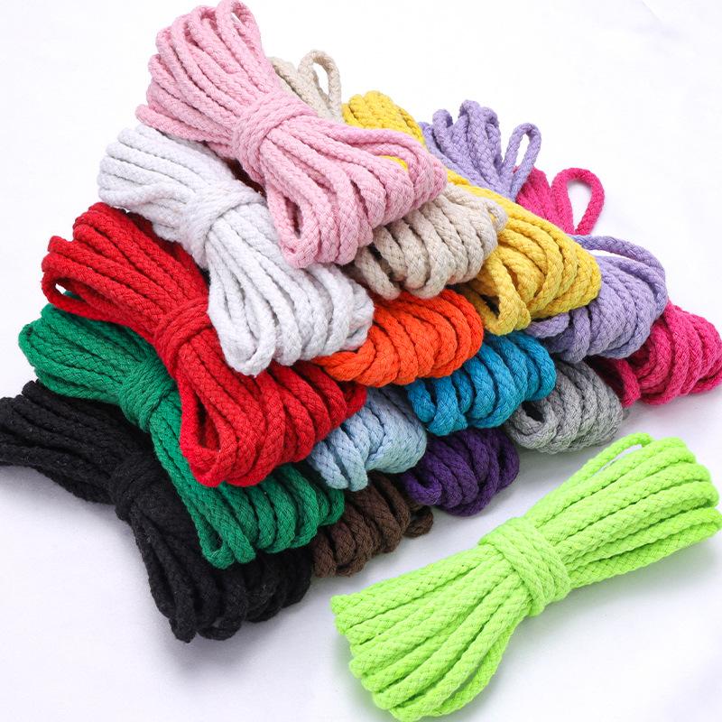 5mm Color Eight-Strand Handmade Cotton Rope for DIY Braiding, Drawstrings, and Binding
