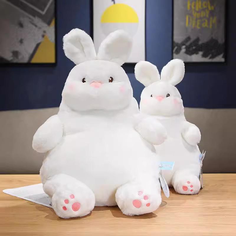 Plush White Lazy Rabbit Doll Delightful Large Cuddly Bunny For Home And Nursery