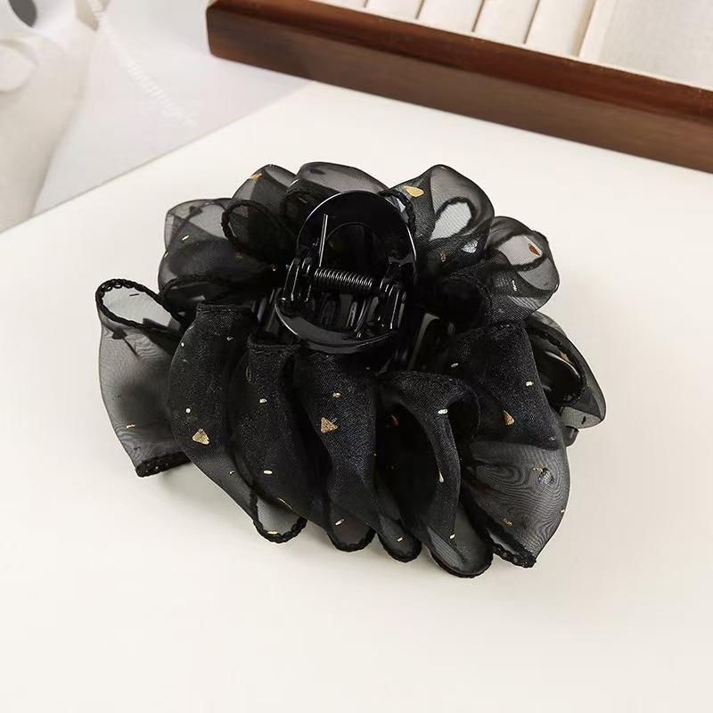 Elegant Retro Acrylic Star Bubble Claw Clip - Versatile Black Hair Accessory for Women 11cm