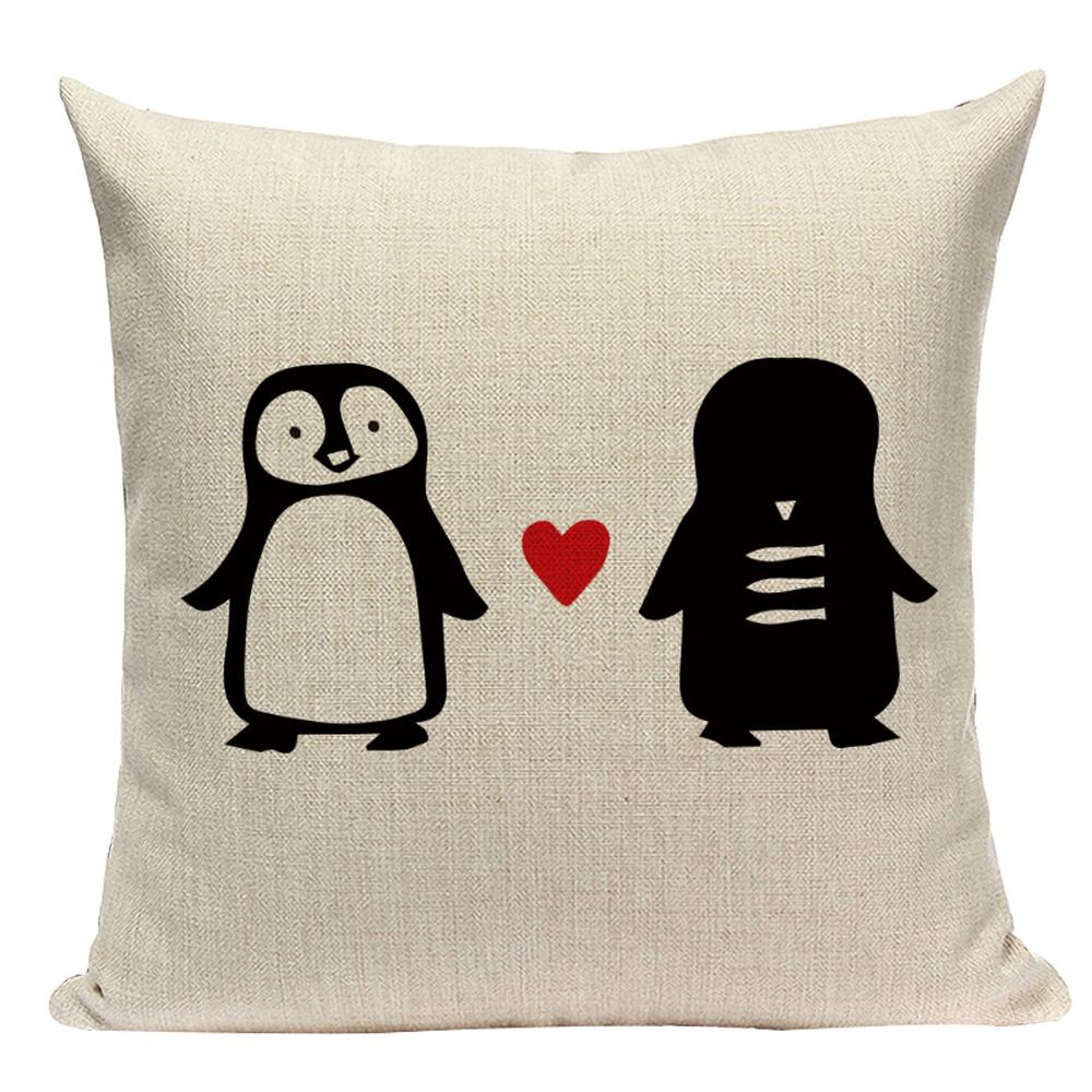 Satın alın Snowflakes Penguin Cushion Cover 45*45cm Snowman Sweetheart
