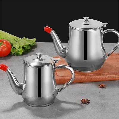 New Stainless Steel Oil Bottle Jar Dispenser Leak-Proof Seasoning Pot Residue Strainer Vinegar Sauce Container For Kitchen Home