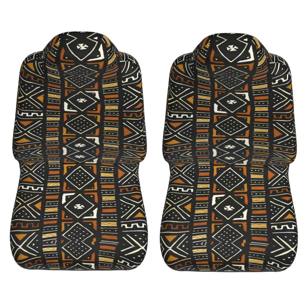 Africa Ethnic Tribal Art Car Seat Cover Seat Cover Anti Fouling and Convenient Protective Cover Unique Style 2PCS Universal Type
